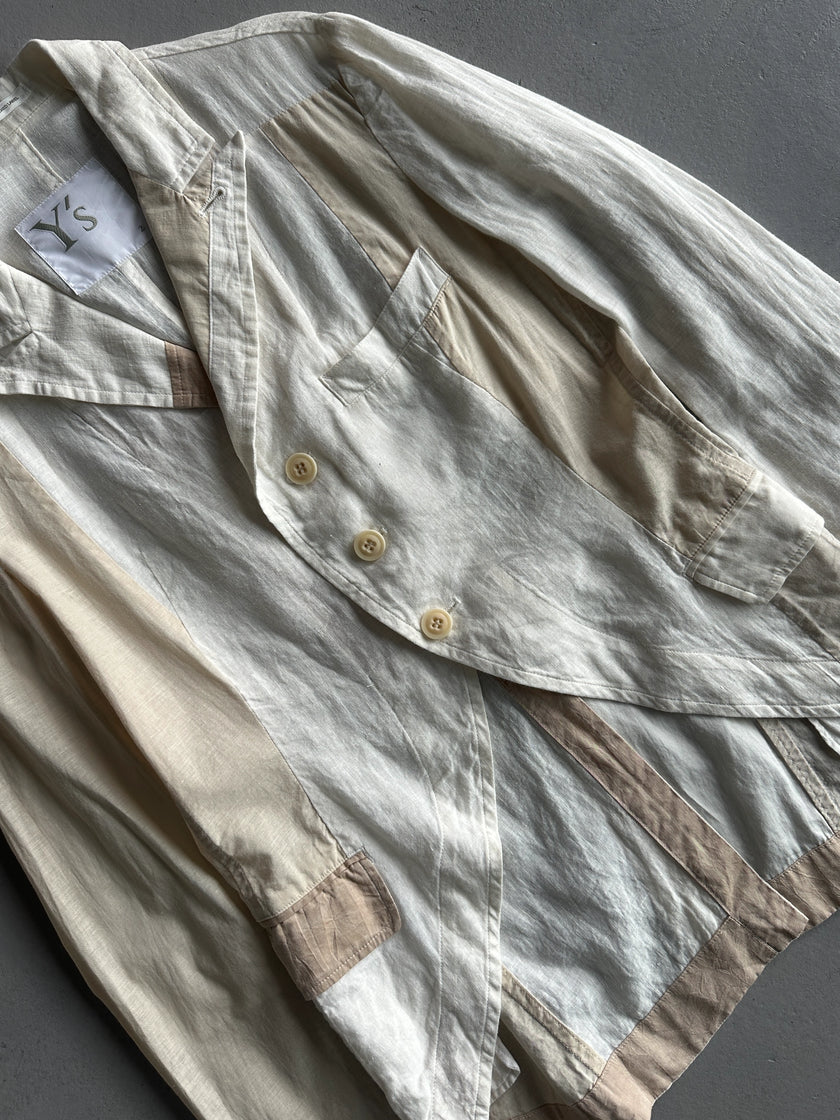 YOHJI YAMAMOTO Y'S - 1990s COLOUR BLOCKING LINEN BLAZER