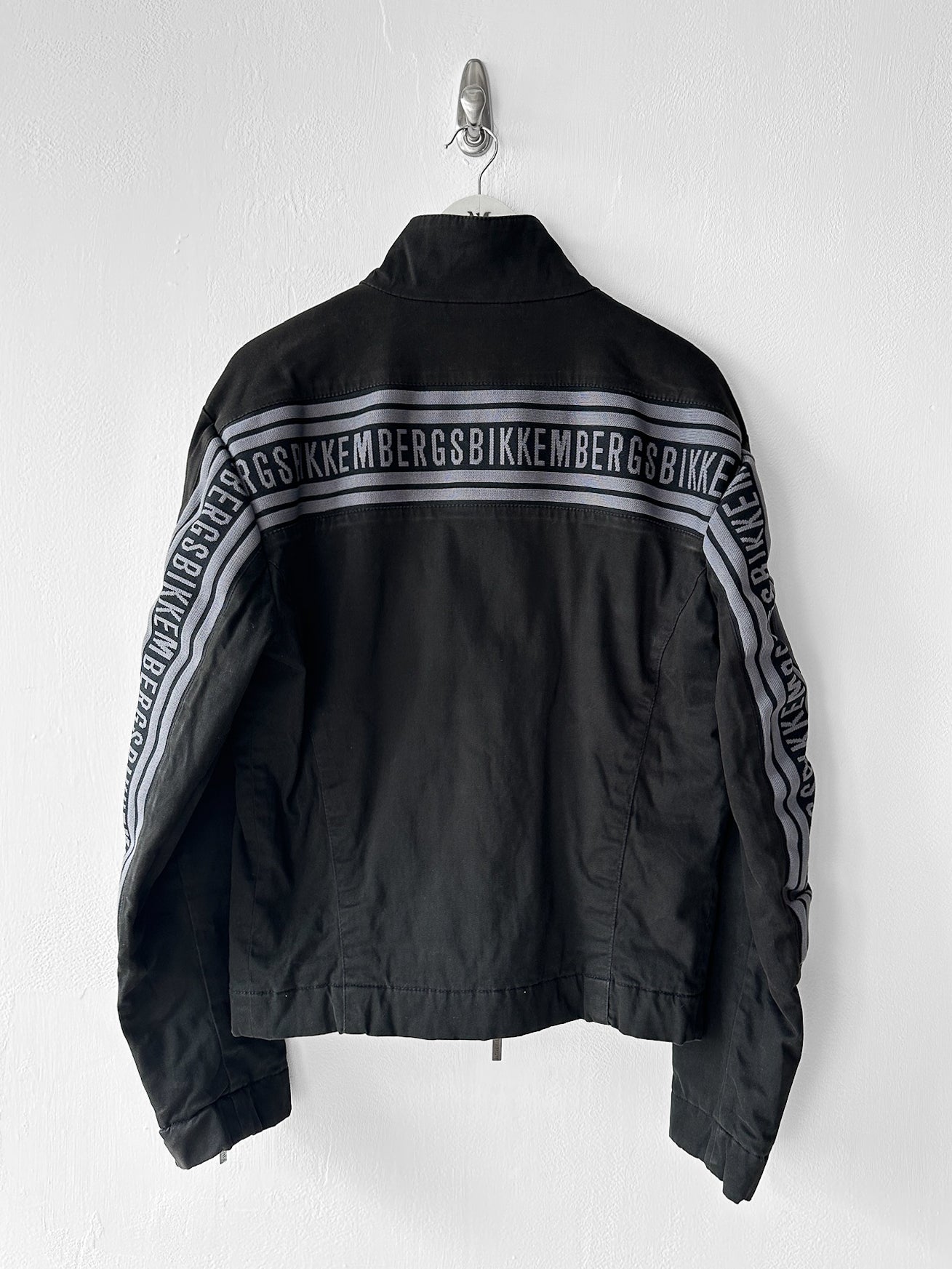 BIKKEMBERGS - early 2000s LOGO TAPE AT BACK BIKER JACKET