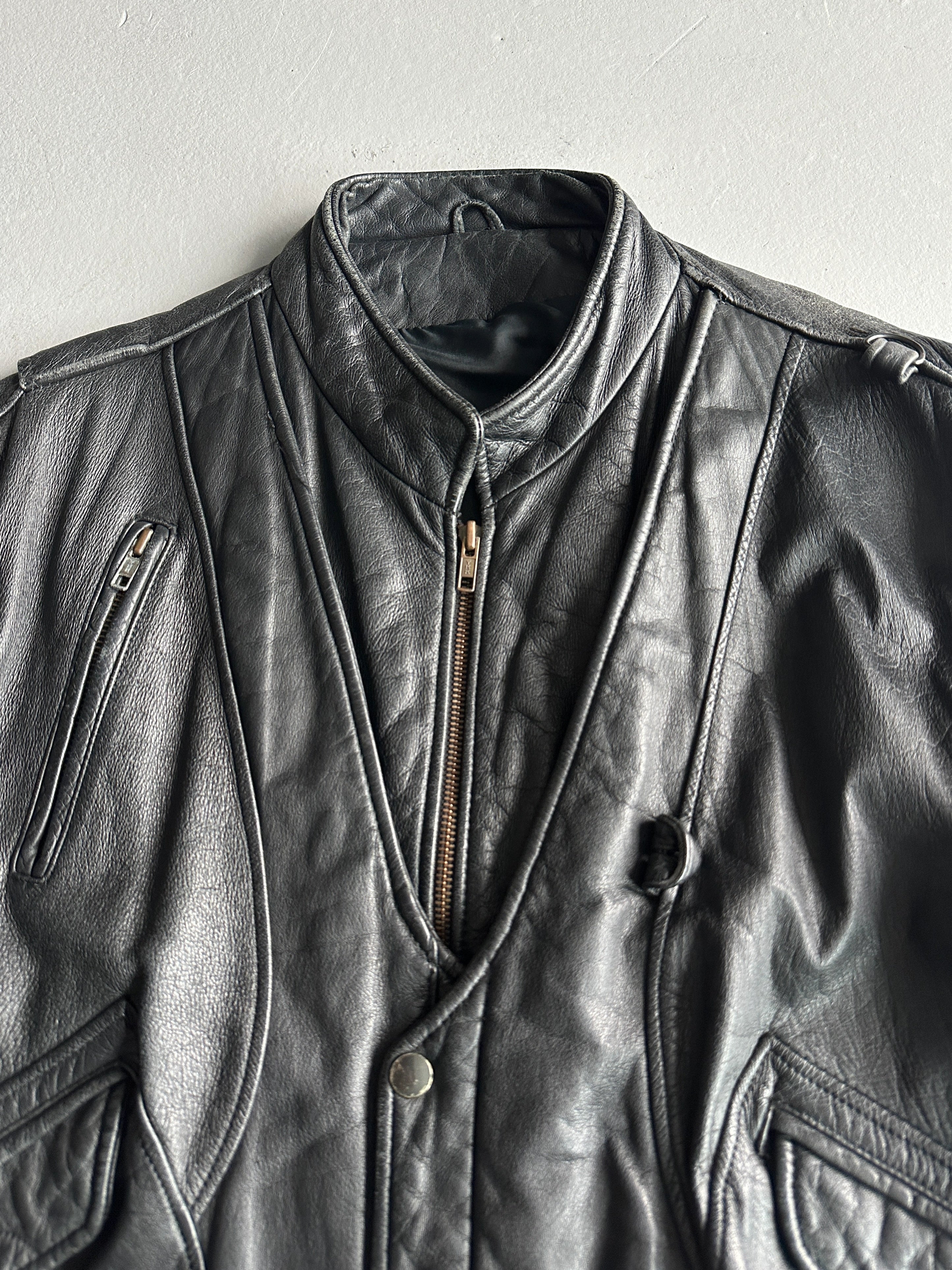 1980s DOUBLE LAYER LEATHER BIKER JACKET