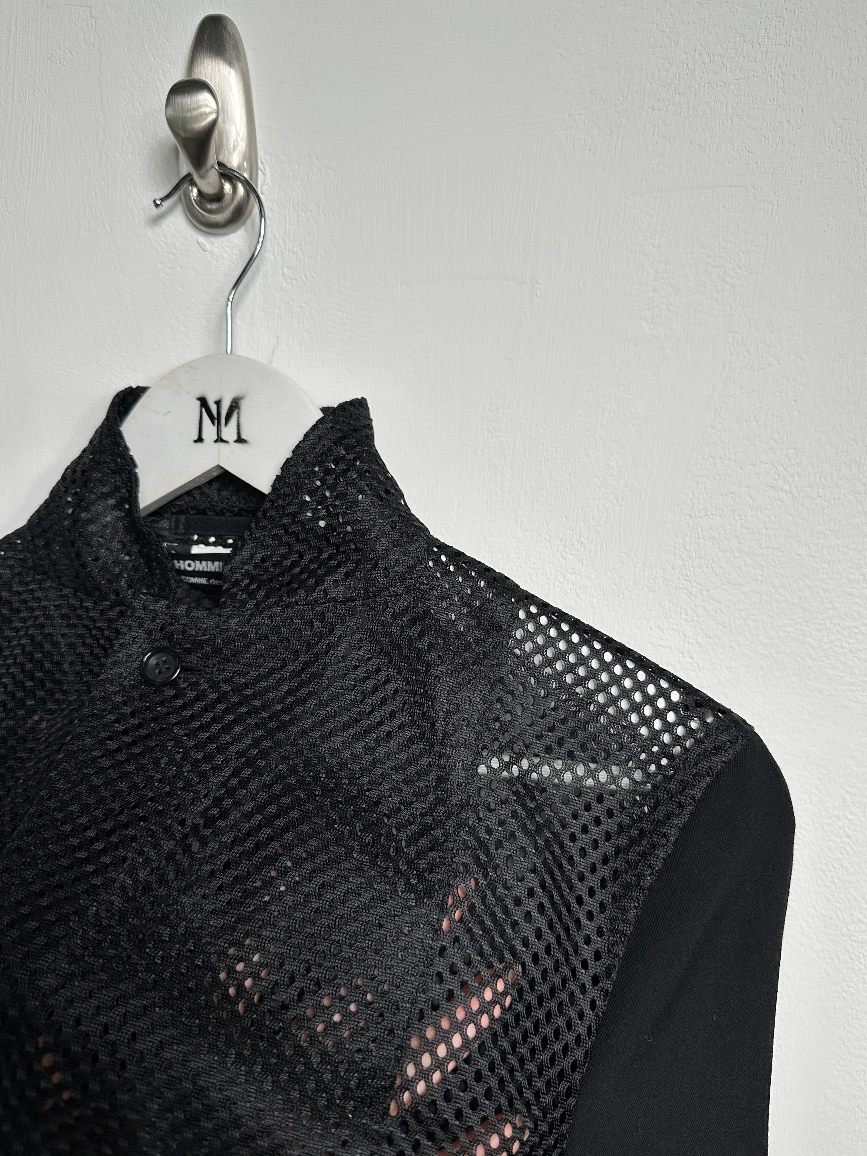 COMME DES GARÇONS - S/S 2025 PERFORATED MESH JACKET WITH CONSTRASTING SLEEVE