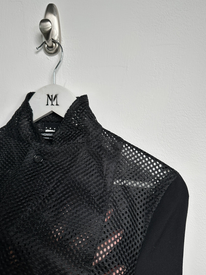 COMME DES GARÇONS - S/S 2025 PERFORATED MESH JACKET WITH CONSTRASTING SLEEVE