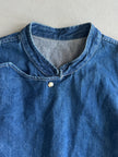 1980s ASYMMETRICAL CLOSURE DENIM GILET