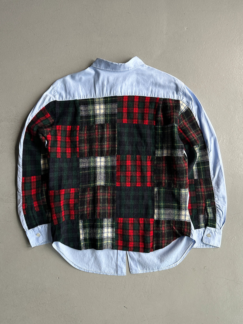 COMME DES GARÇONS HOMME - A/W 2011 PATCHWORK FLANNEL BACK LONG SLEEVE SHIRT