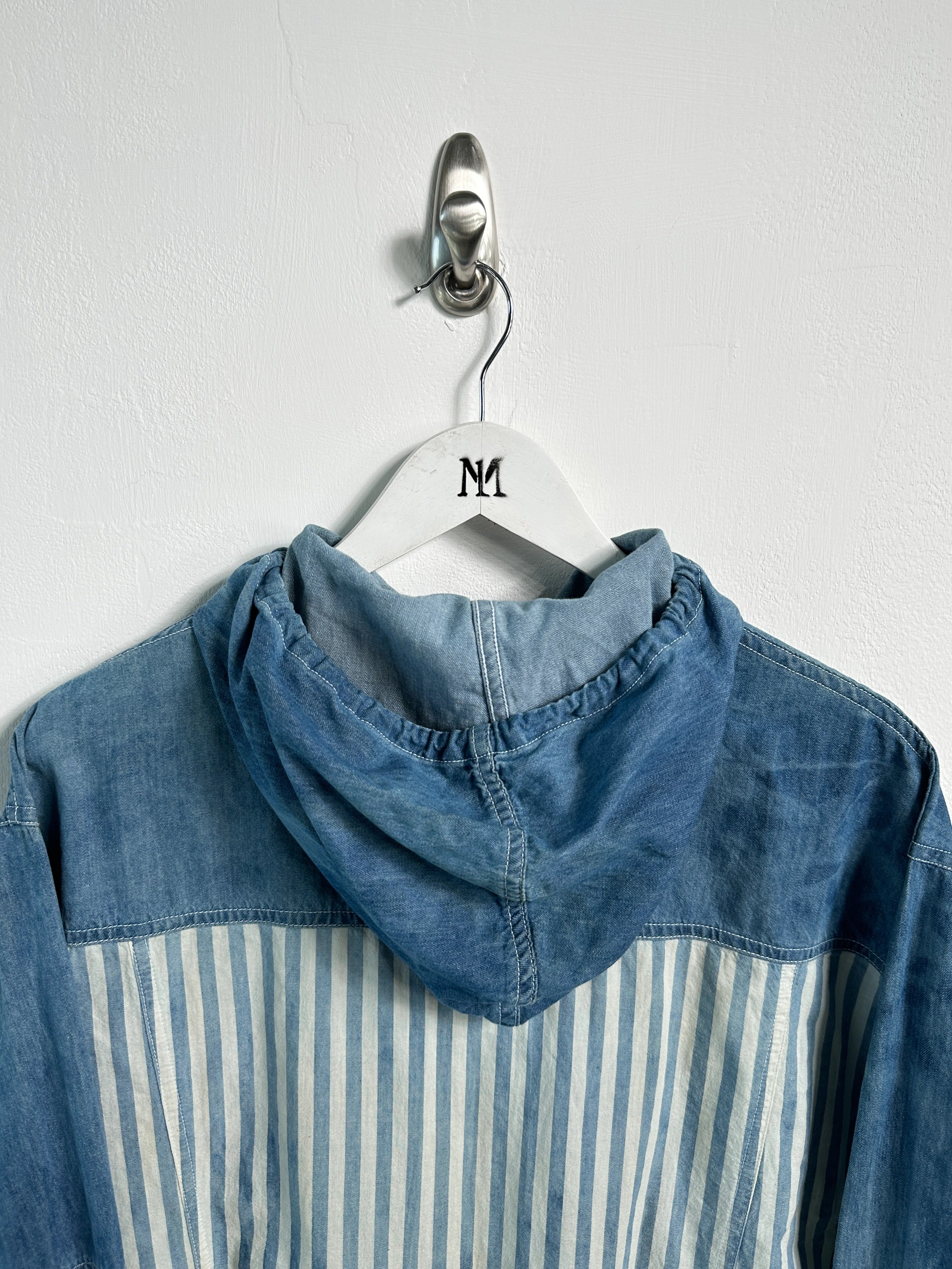 MARITHÉ + FRANÇOIS GIRBAUD - 1990s STONE WASHED HOODED DENIM SHACKET