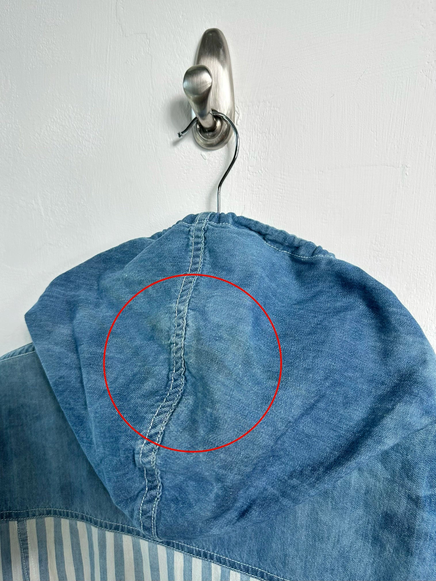 MARITHÉ + FRANÇOIS GIRBAUD - 1990s STONE WASHED HOODED DENIM SHACKET