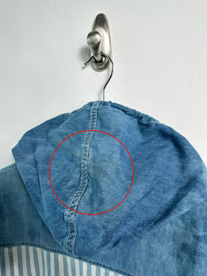 MARITHÉ + FRANÇOIS GIRBAUD - 1990s STONE WASHED HOODED DENIM SHACKET