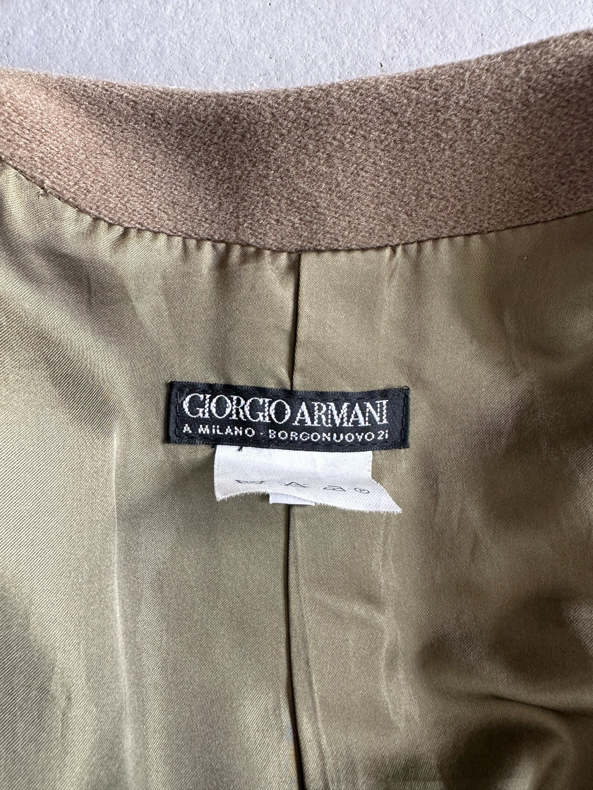 GIORGIO ARMANI - 1990s BELTED COLLARLESS COAT