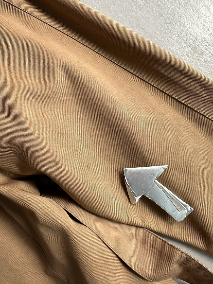 HERMÈS - 1970s MANDARIN COLLAR TRENCH COAT