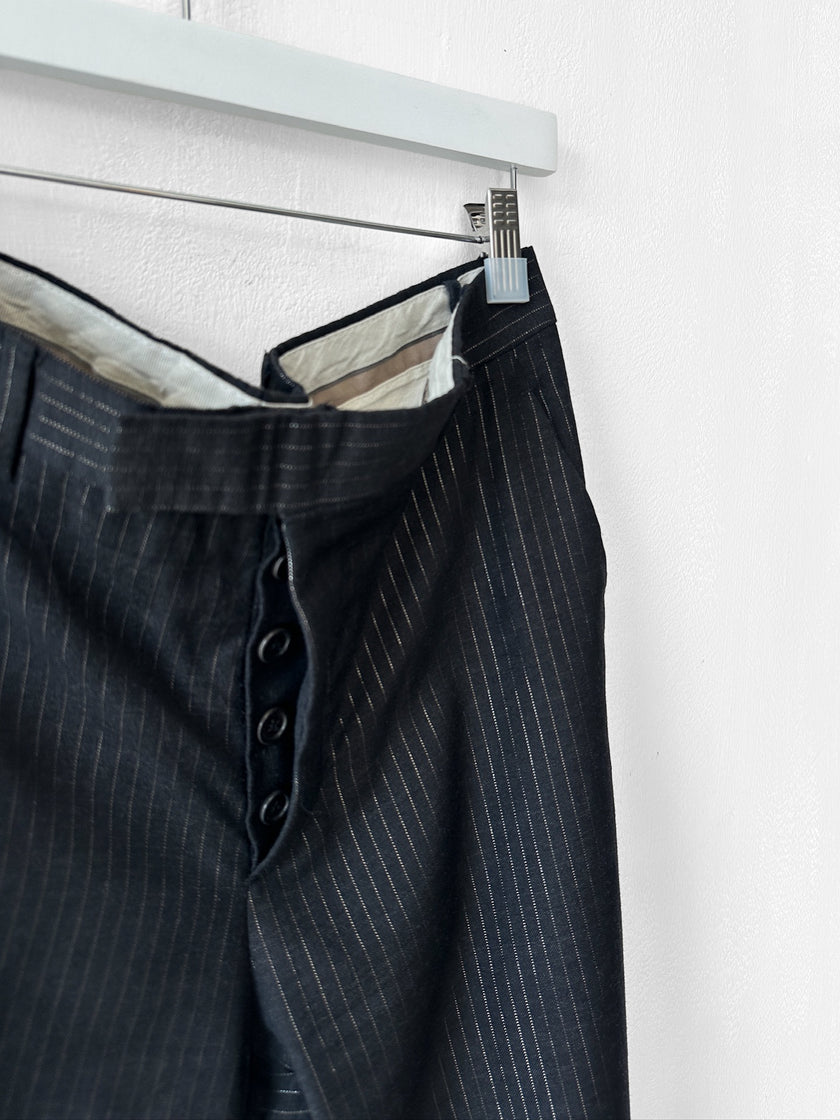 HELMUT LANG - late 1990s PINSTRIPED STRAIGHT LEG TROUSERS