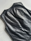 1990s REAL SHEARLING LEATHER VEST GILET JACKET