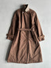 VALENTINO - 1980s BELTED TRENCH COAT WITH CONTRASTING TWEED INTERIOR
