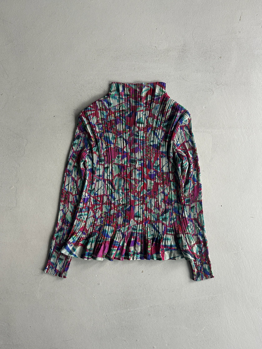 ISSEY MIYAKE FÈTE - S/S 2008 ABSTRACT PRINT BUTTONED BLOUSE