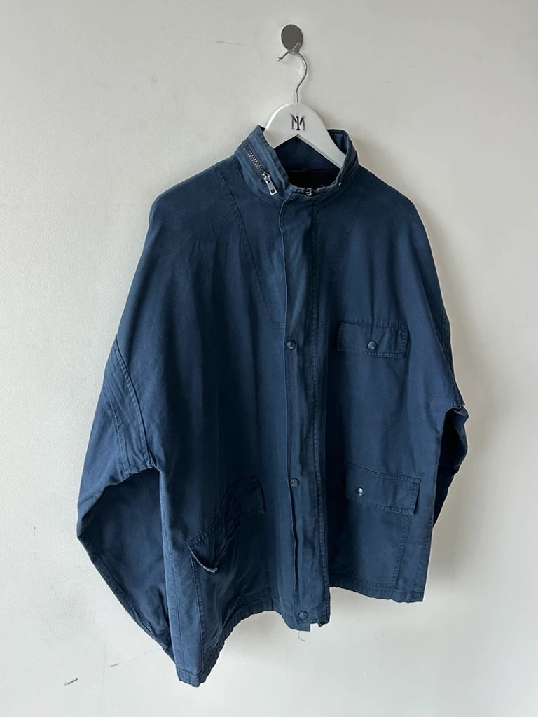 VALENTINO - 1980s 2 IN 1 COTON JACKET VEST WITH BACK PANEL DETAIL