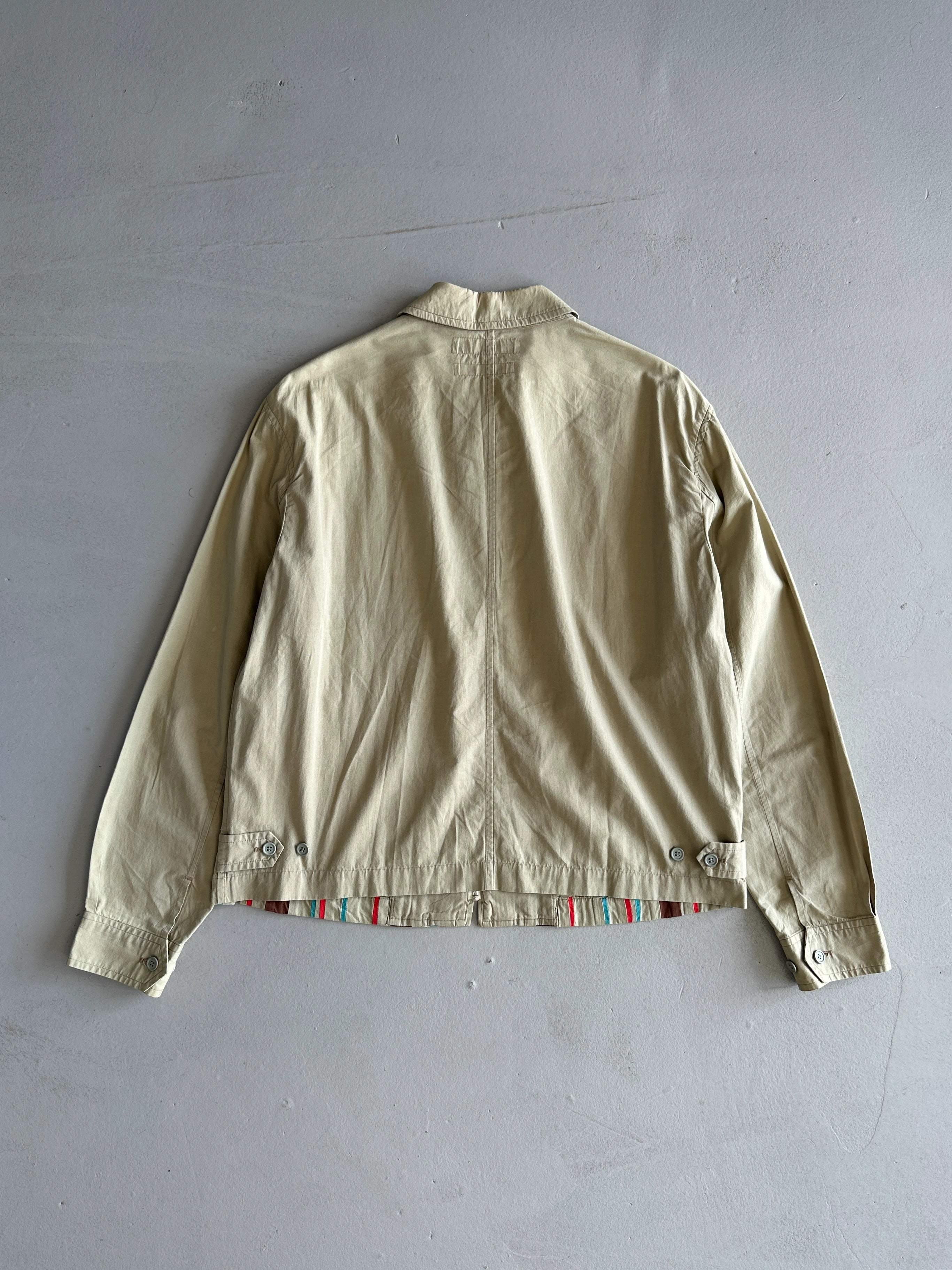 COMME DES GARÇONS - 2000s STRIPED FRONT LIGHT ZIPPED JACKET