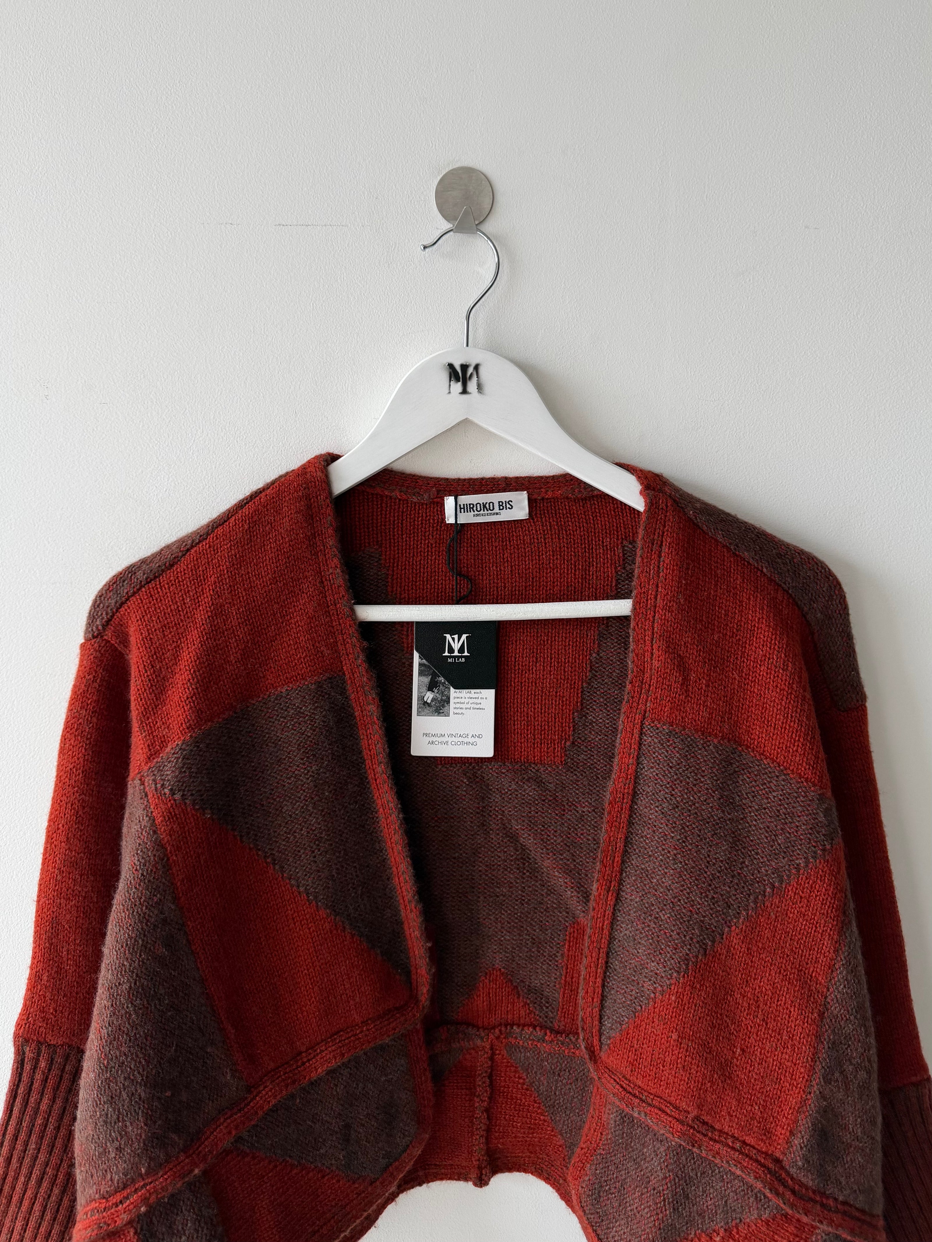 HIROKO KOSHINO  - 2000s OPEN FRONT CROP FIT KNIT CARDIGAN