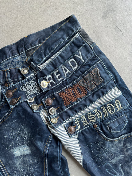 2000s MULTI CLOSURE LAYERED FRONT JEANS