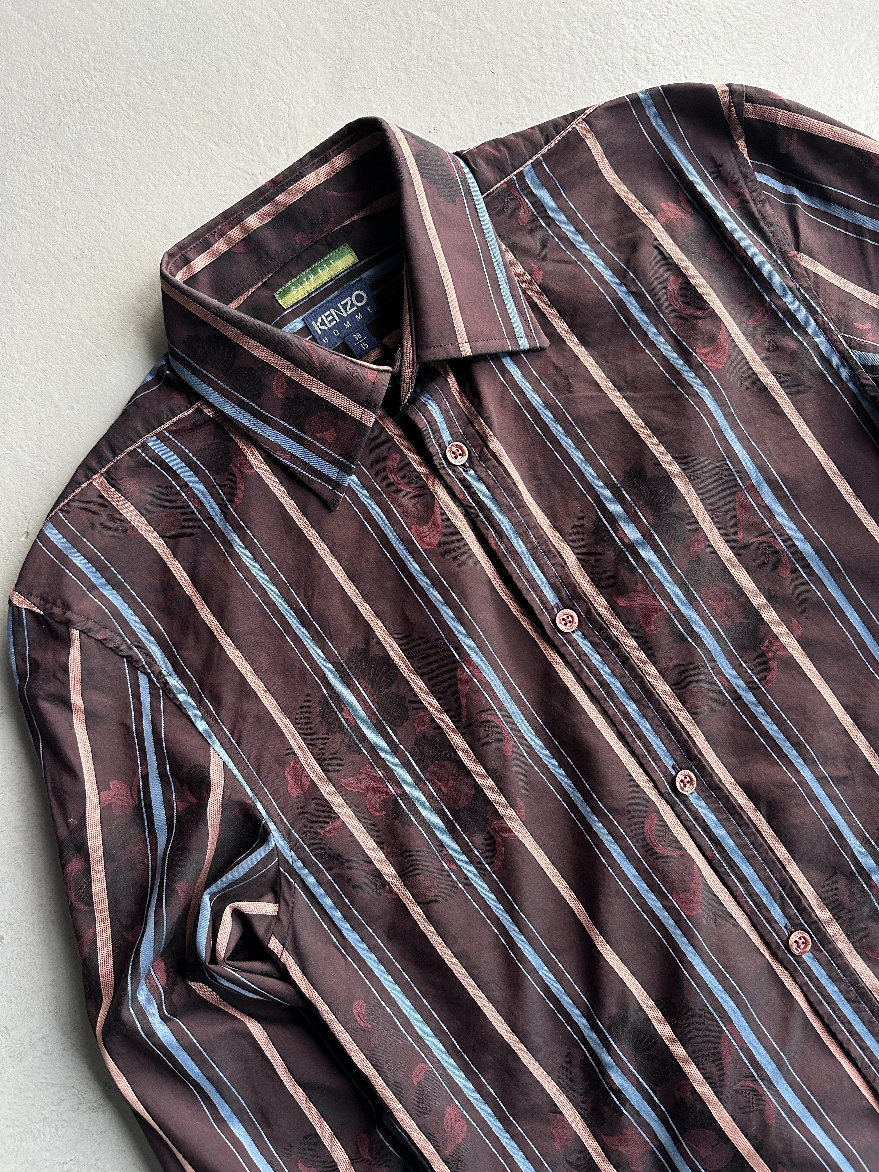 KENZO - 2000s FRENCH CUFFS STRIPED SHIRT