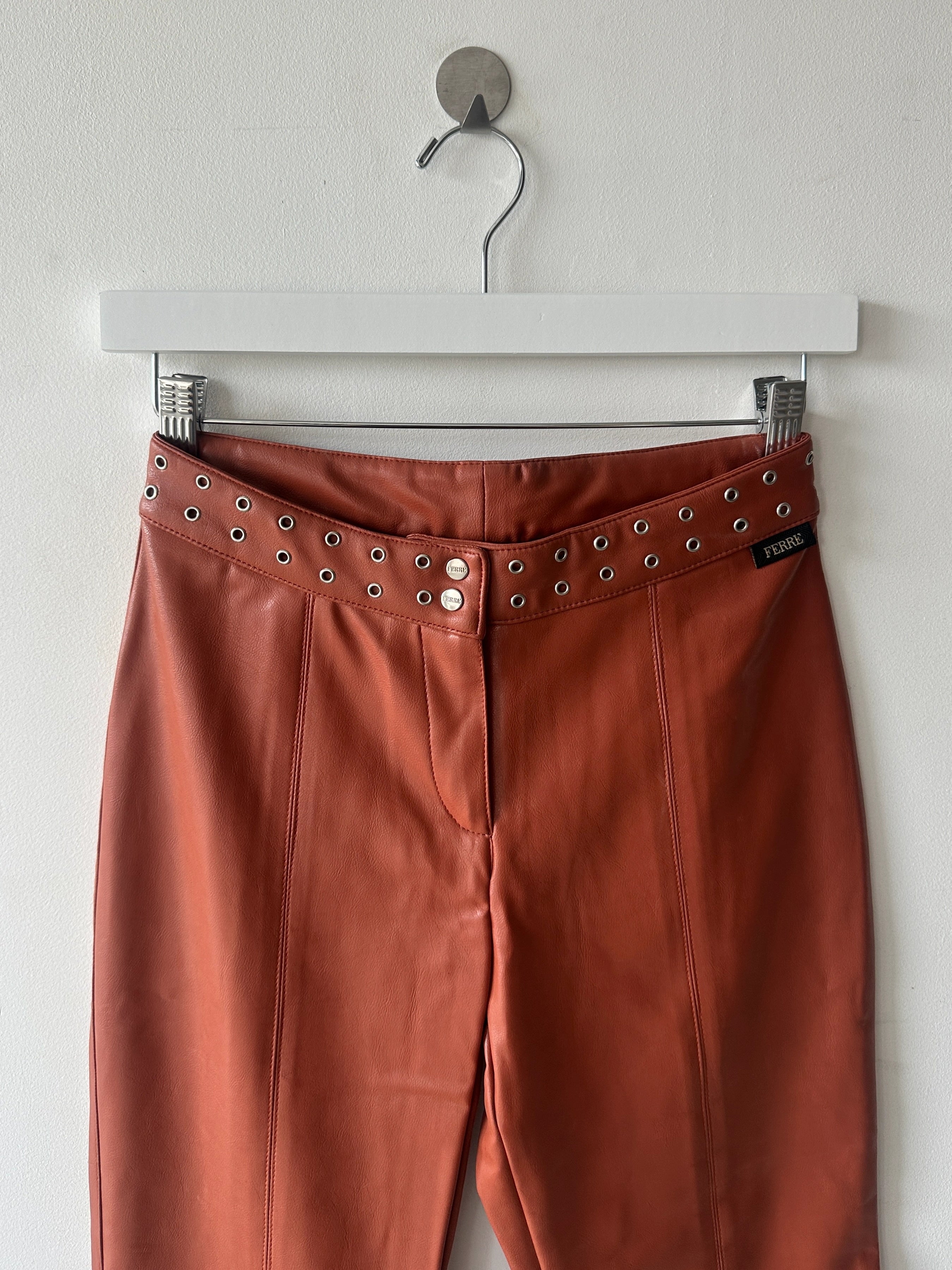 GIANFRANCO FERRÉ - early 2000s FAUX LEATHER TROUSERS