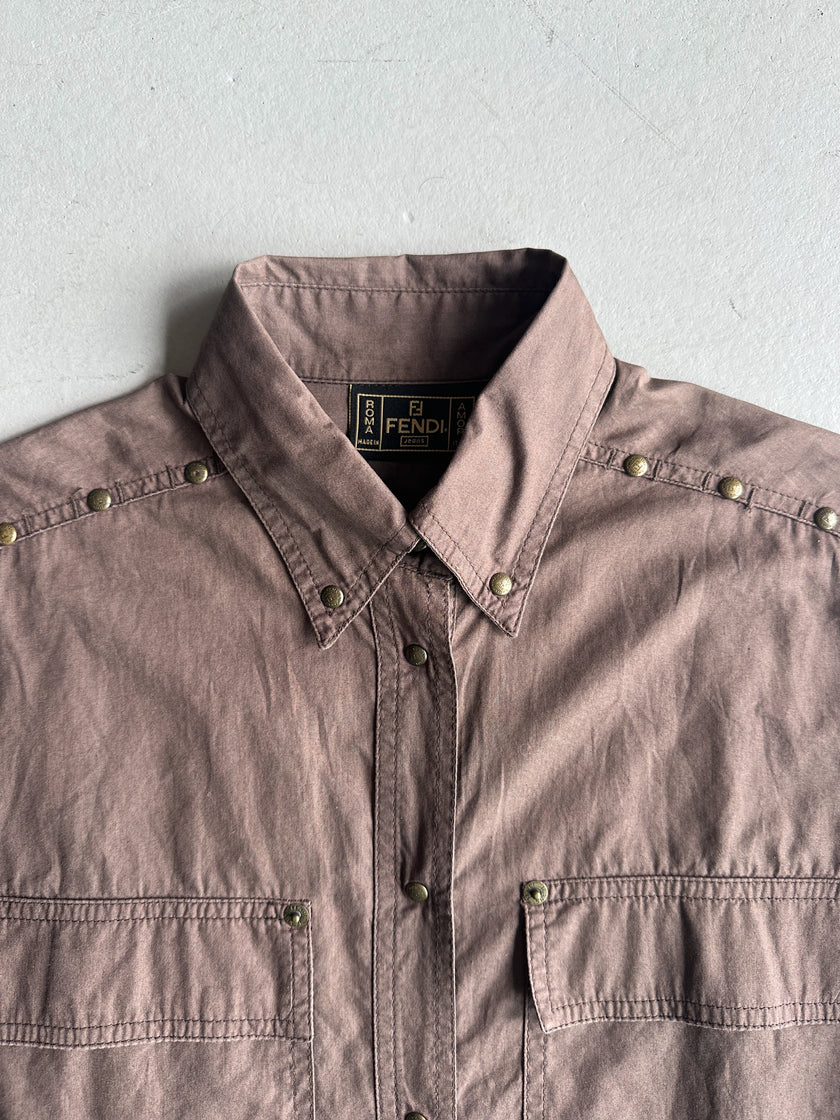 FENDI - 1990s LONG SLEEVE SHIRT WITH POCKETS AT CHEST