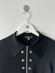 GAETANO NAVARRA - late 1990s KNITTED POLO WITH STUD DETAILS