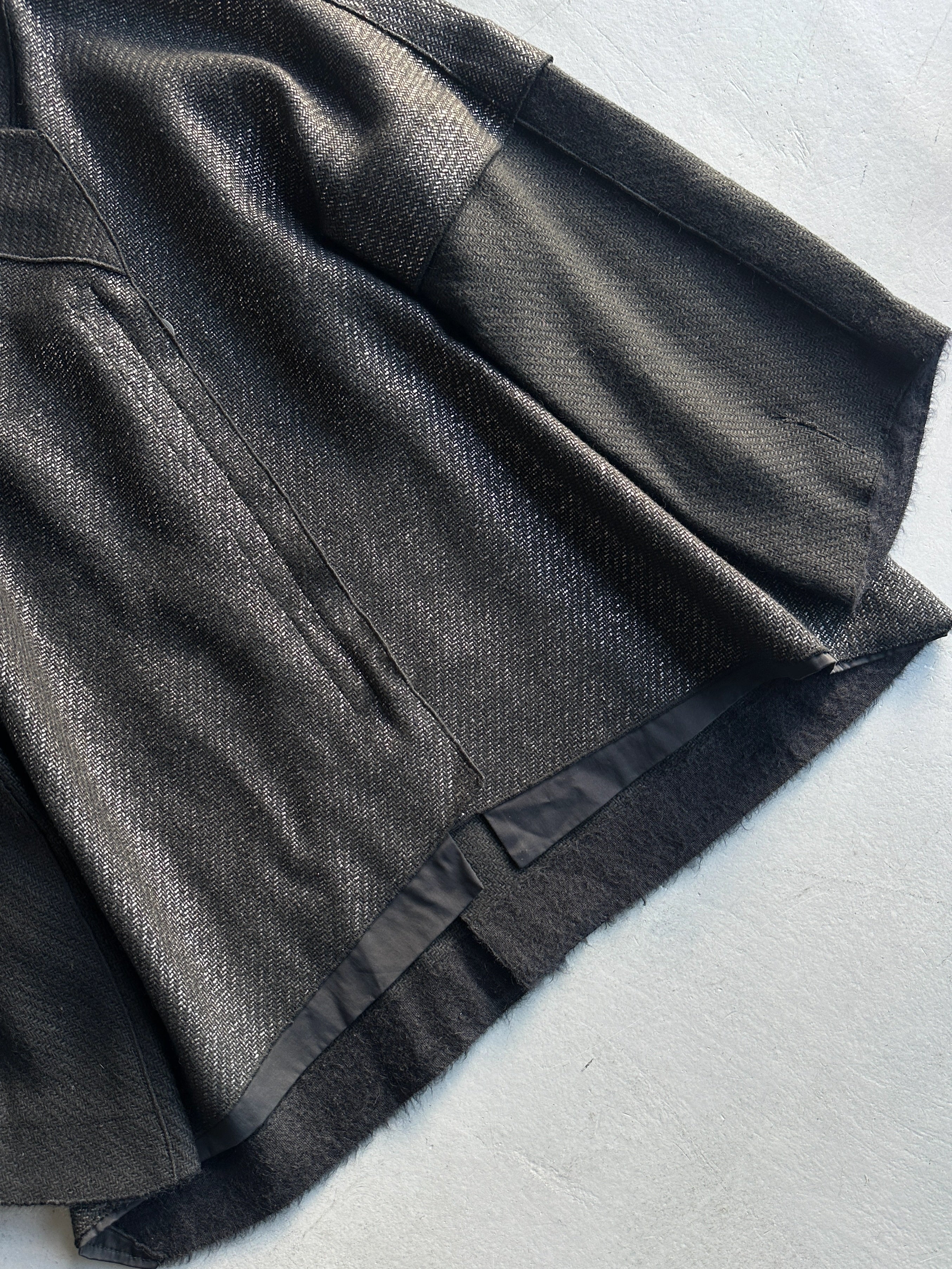 MARITHÉ + FRANÇOIS GIRBAUD - 2000s KIMONO ZIPPED CARDIGAN  WITH LAYERED SLEEVE