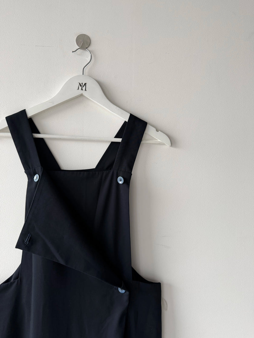 TSUMORI CHISATO - early 2000s CROP LENGTH PANELED DUNGAREE TROUSERS