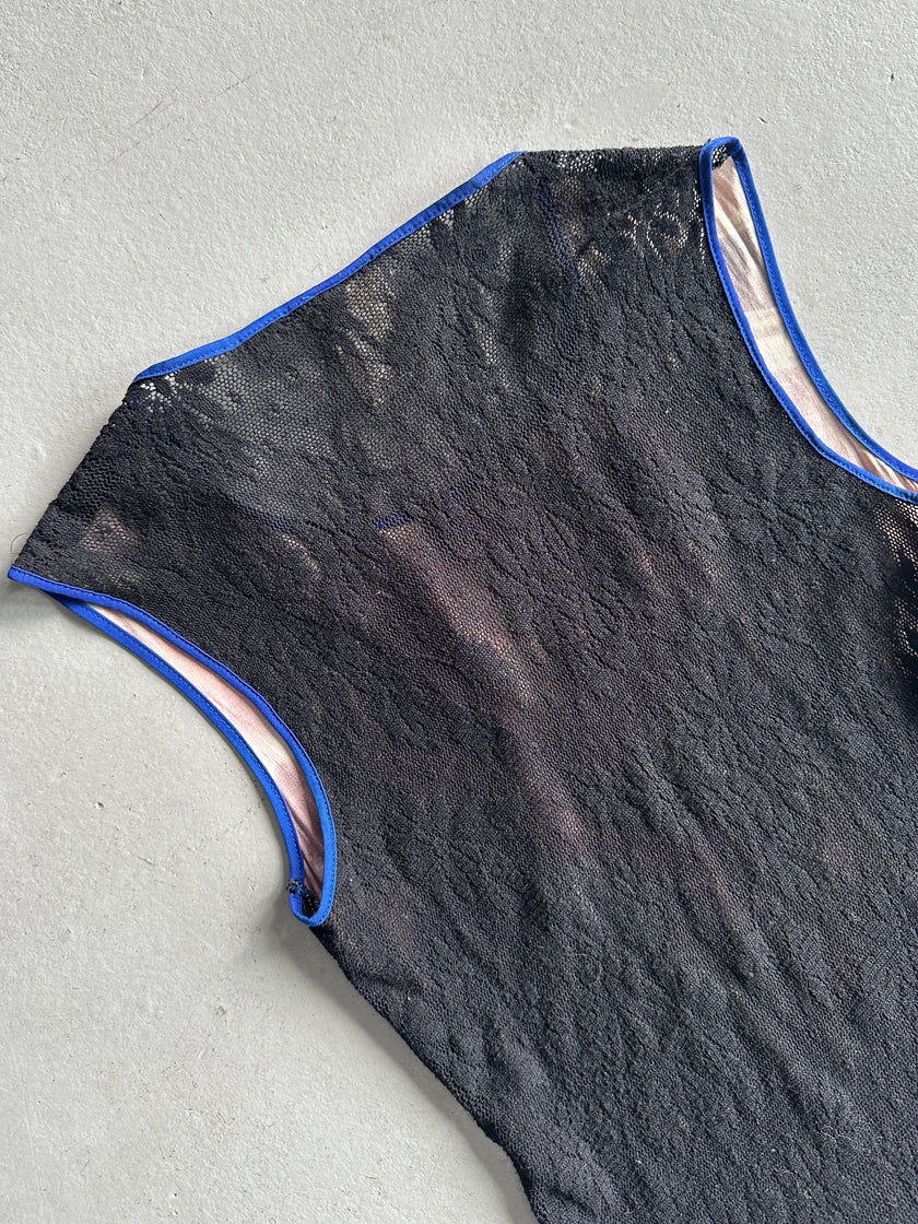 DOLCE & GABBANA - S/S 1998 VIRGIN MARY PRINT MESH BACK VEST TOP