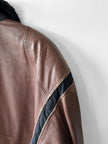 ICEBERG - 1980s LEATHER BOMBER JACKET WITH SHEARLING COLLAR