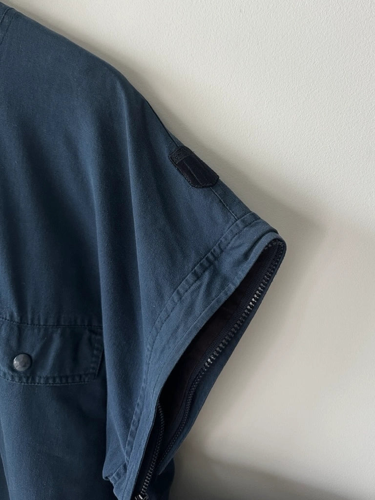 VALENTINO - 1980s 2 IN 1 COTON JACKET VEST WITH BACK PANEL DETAIL
