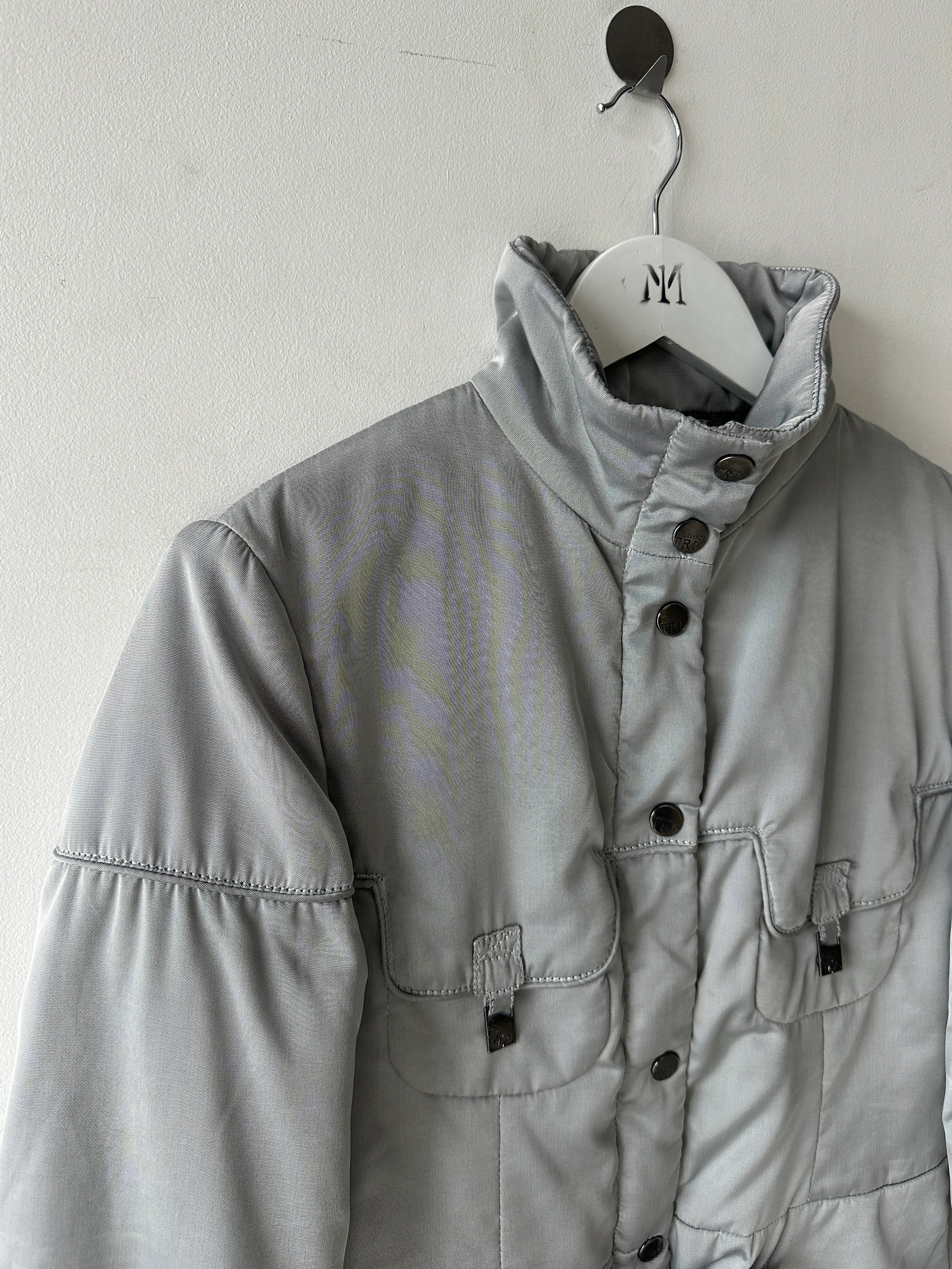 TRUSSARDI - early 2000s CROP FIT JACKET WITH CROSS STRAP DETAILS