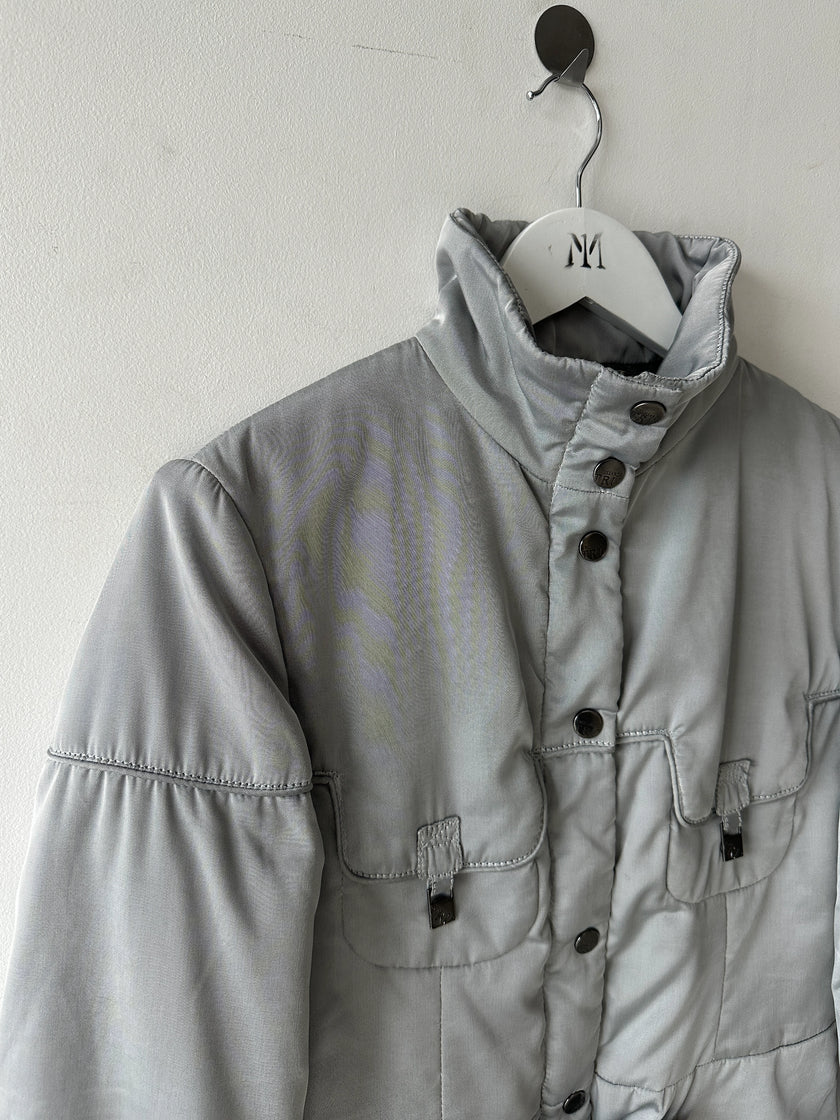 TRUSSARDI - early 2000s CROP FIT JACKET WITH CROSS STRAP DETAILS
