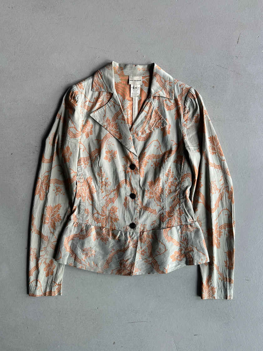 DRIES VAN NOTEN - 1990s FLORAL PATTERN LIGHT BLAZER