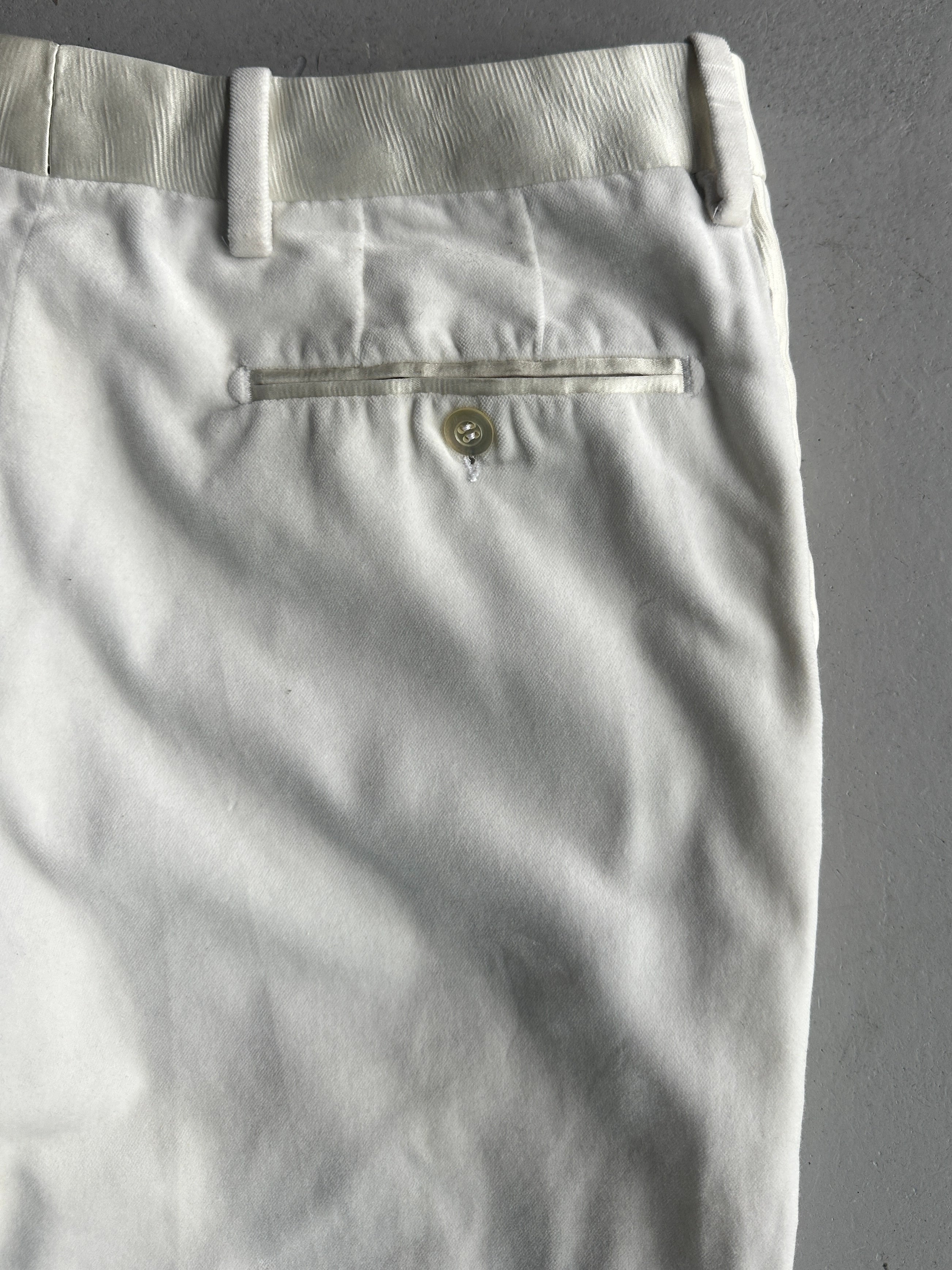 DOLCE & GABBANA - early 2000s STRAIGHT FIT TROUSERS WITH SILK BAND AT WAIST
