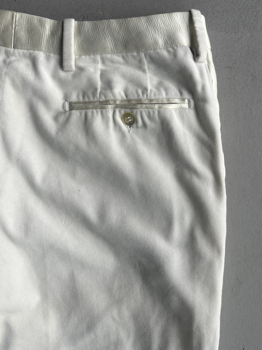 DOLCE & GABBANA - early 2000s STRAIGHT FIT TROUSERS WITH SILK BAND AT WAIST