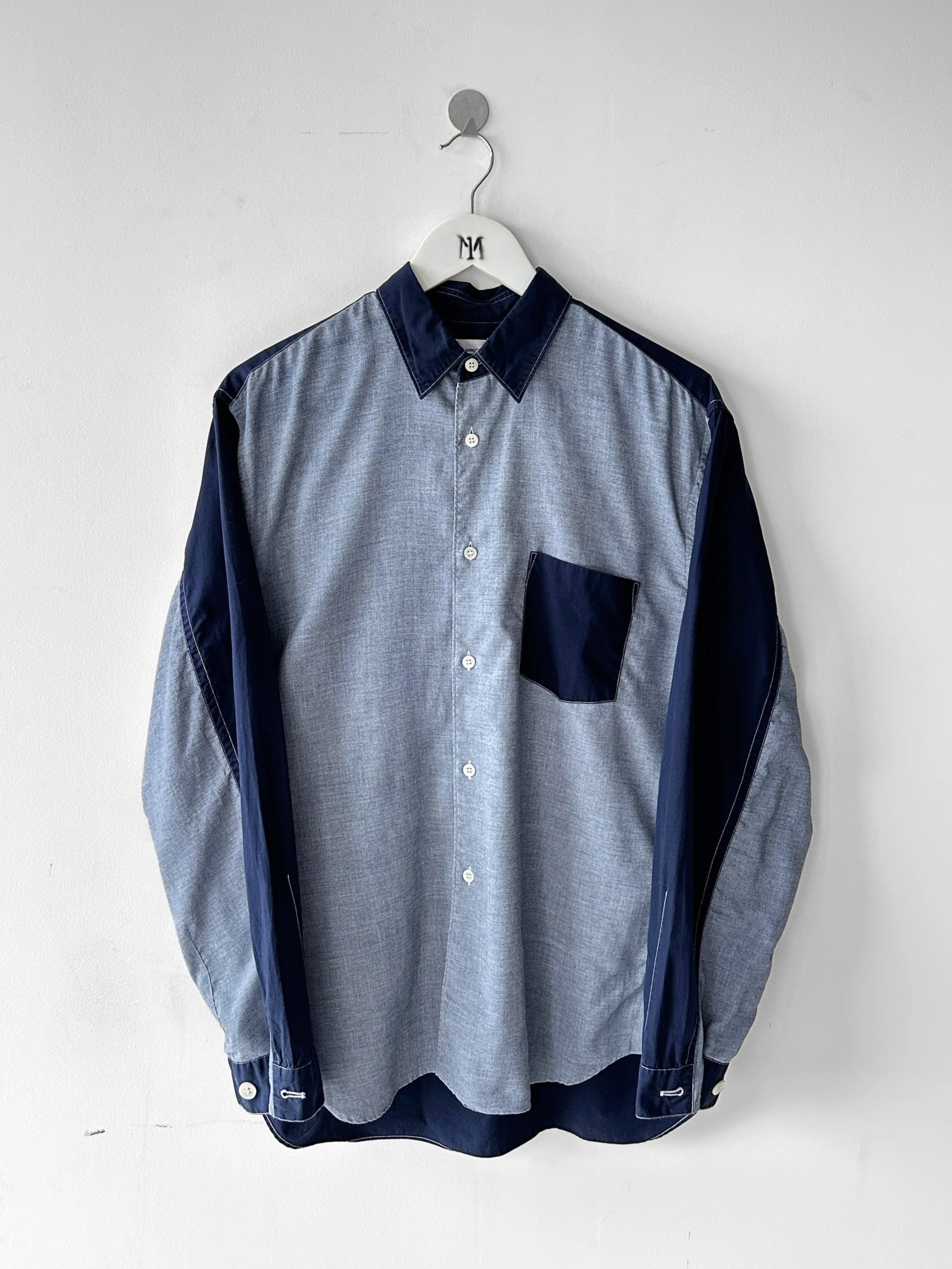 COMME DES GARÇONS - 2000s CONTRAST FABRIC LONG SLEEVE SHIRT