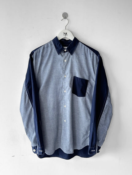 COMME DES GARÇONS - 2000s CONTRAST FABRIC LONG SLEEVE SHIRT