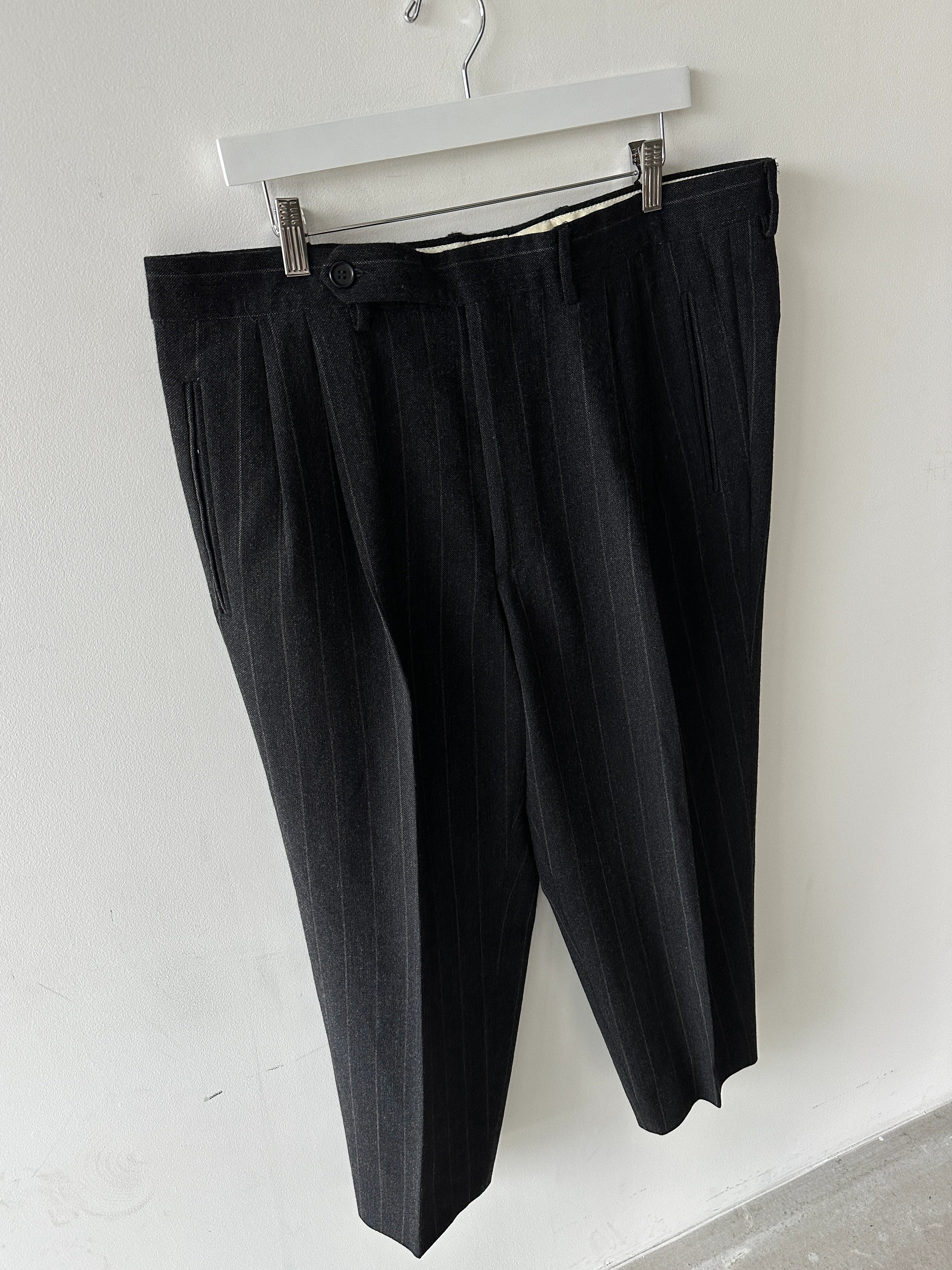 GIORGIO ARMANI - 1990s PINSTRIPED SUIT WITH FRONT PLEATS TROUSERS