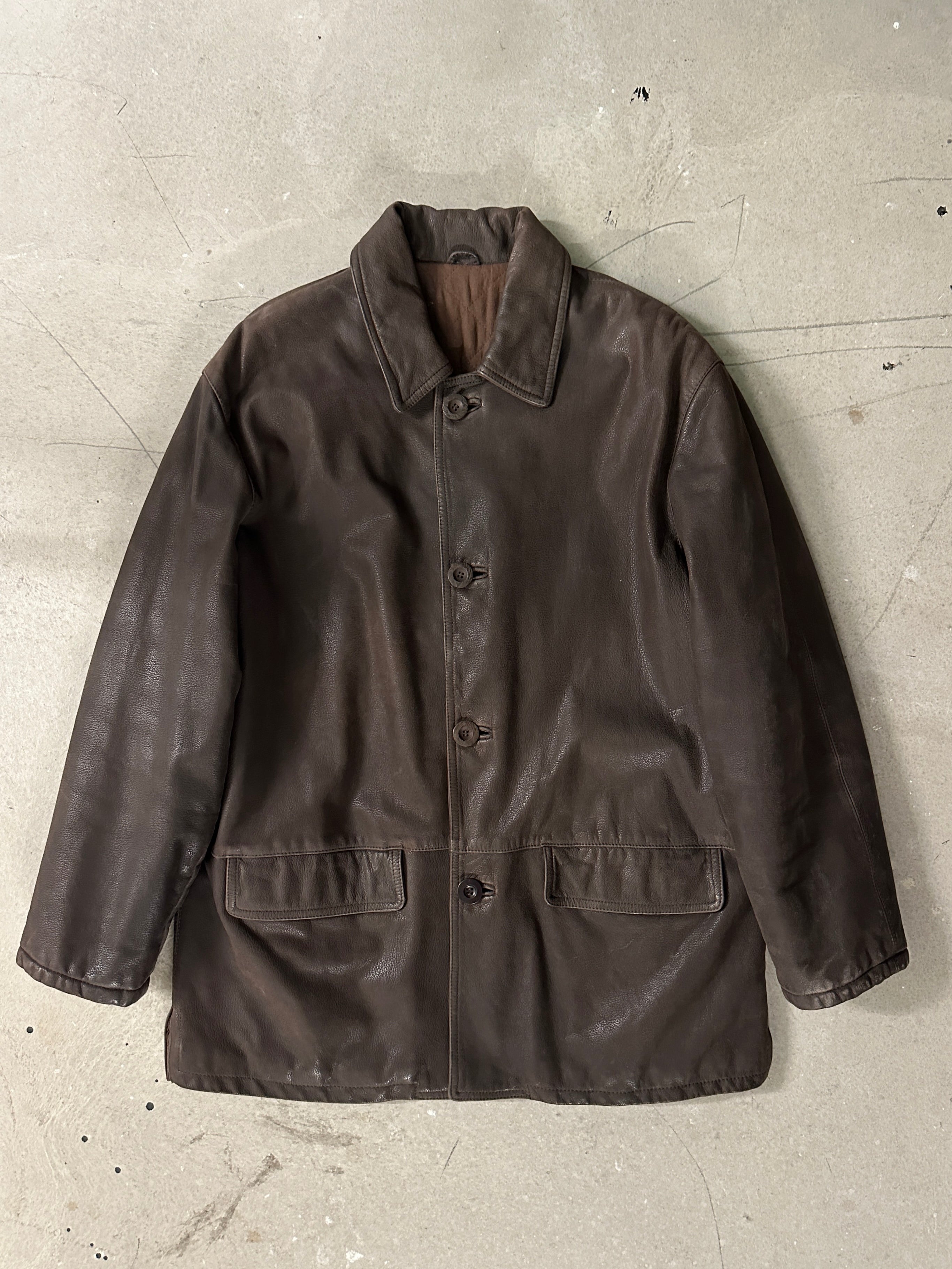 1980s LEATHER JACKET WITH MATTE FINISH