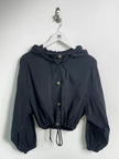 ARMANI JEANS - 1990s CROP FIT NYLON HOODED JACKET