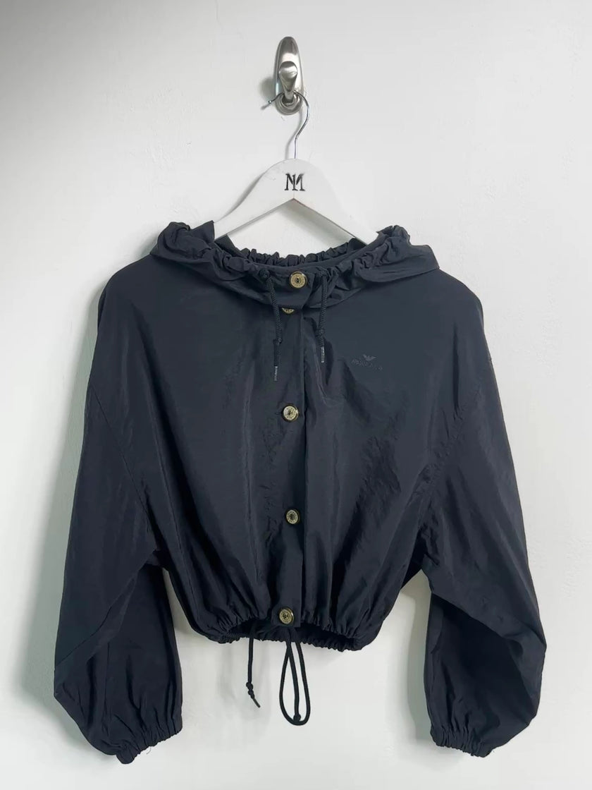 ARMANI JEANS - 1990s CROP FIT NYLON HOODED JACKET