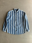 1990s STRIPED DENIM LONG SLEEVE SHIRT