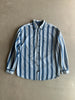 1990s STRIPED DENIM LONG SLEEVE SHIRT