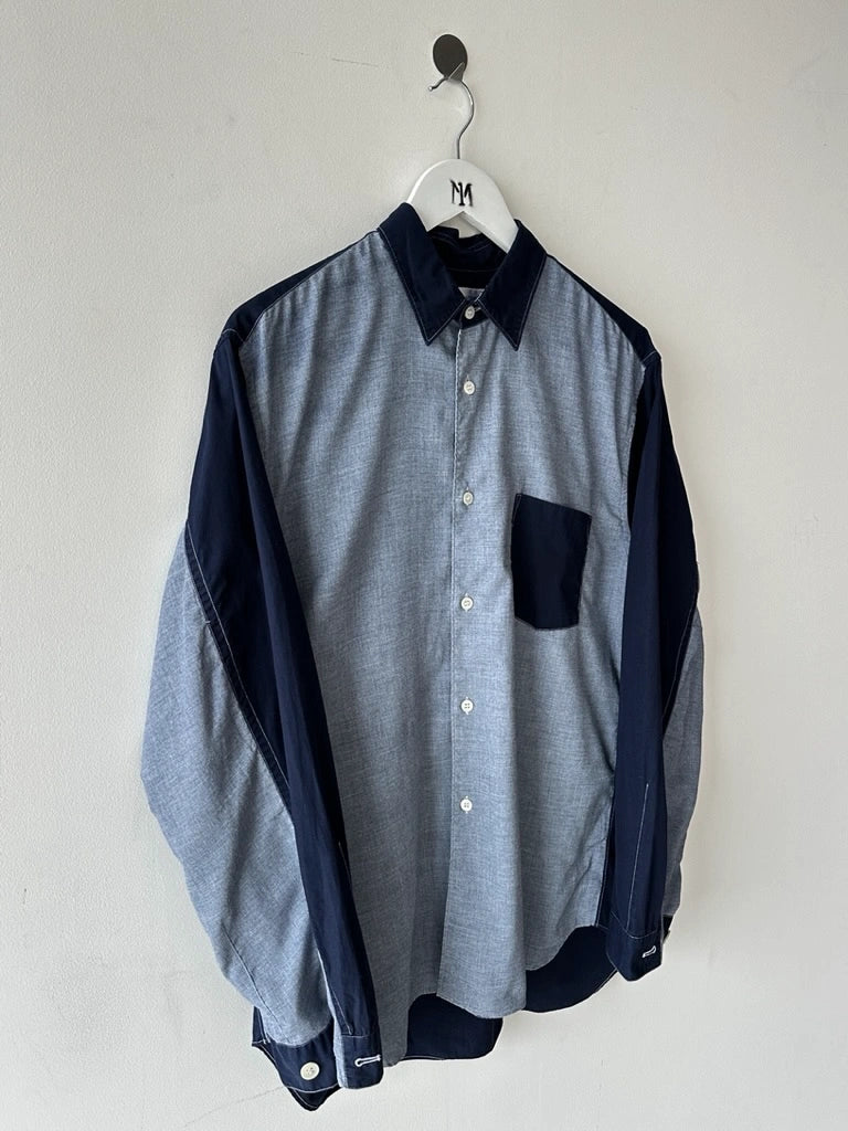 COMME DES GARÇONS - 2000s CONTRAST FABRIC LONG SLEEVE SHIRT