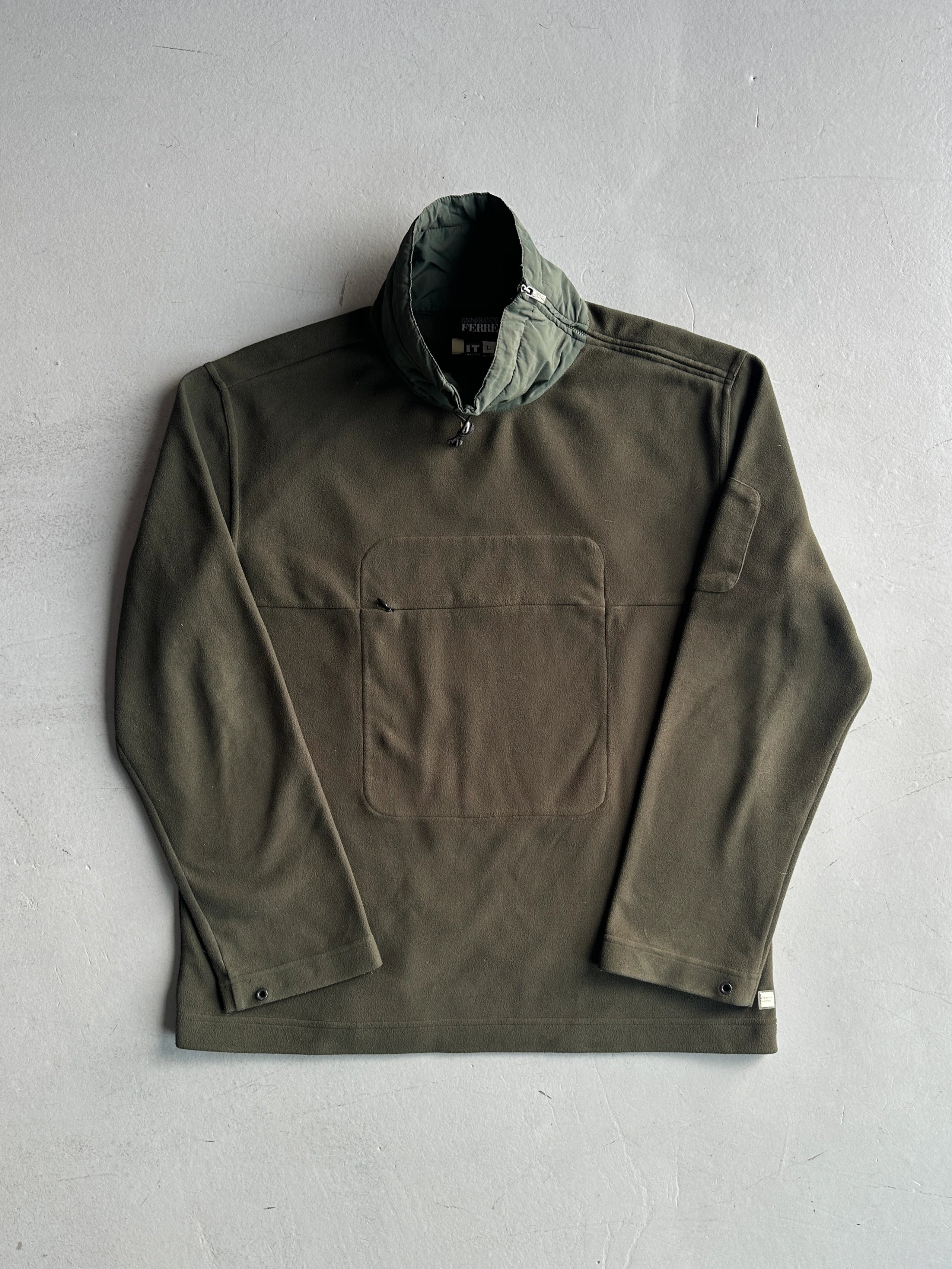 GIANFRANCO FERRÉ SPORT - 1990s SAMPLE FLEECE WITH CONTRASTING NYLON COLLAR