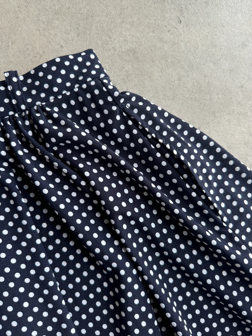 YOHJI YAMAMOTO Y's bis -  S/S 1996 POLKA DOTS FLARED MIDI SKIRT