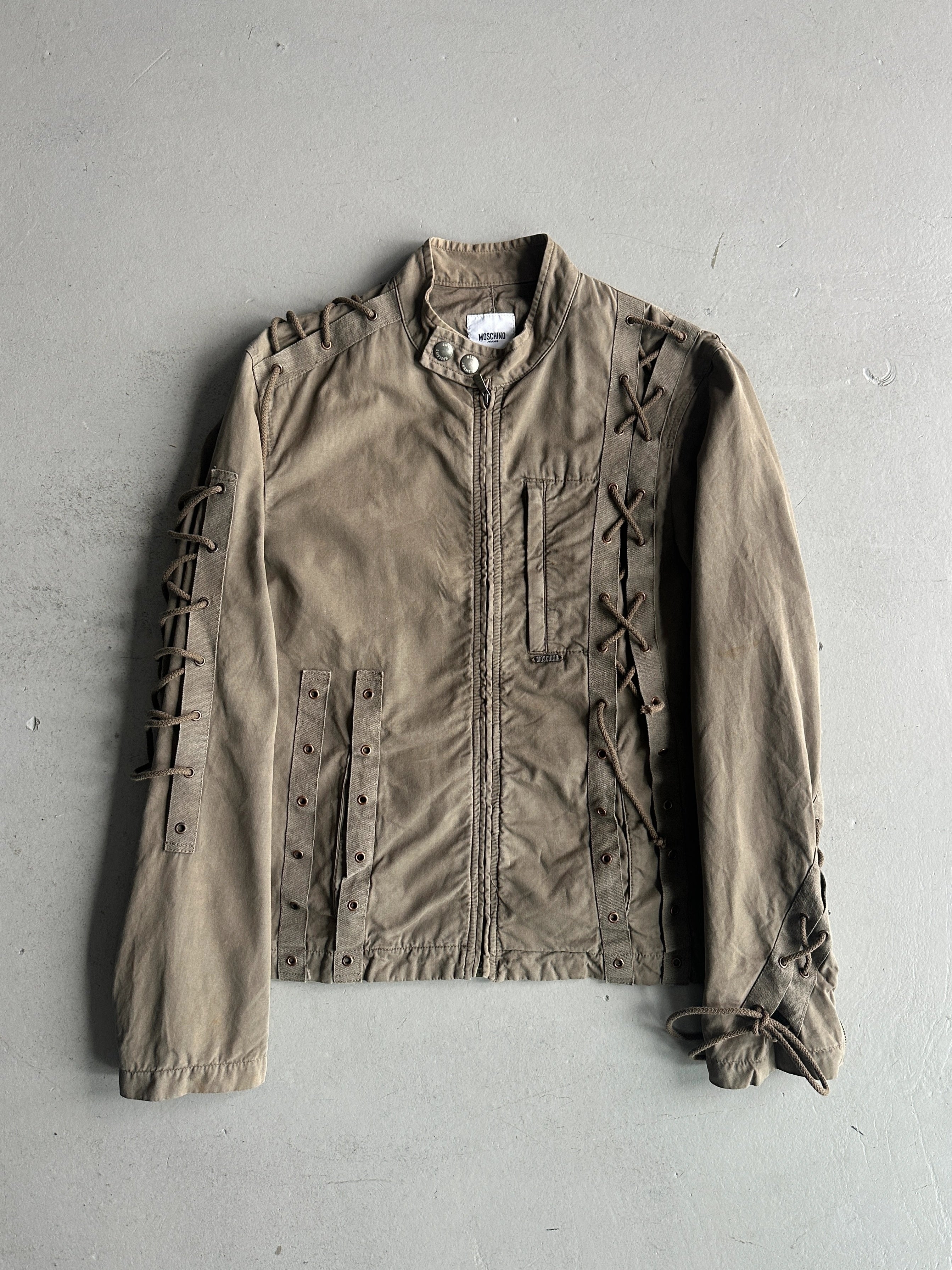 MOSCHINO JEANS MAN - 2000s LACED BIKER JACKET