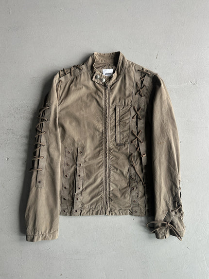MOSCHINO JEANS MAN - 2000s LACED BIKER JACKET