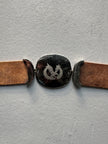 ARMANI JEANS - 1990s LEATHER BELT WITH PENDANT BUCKLE