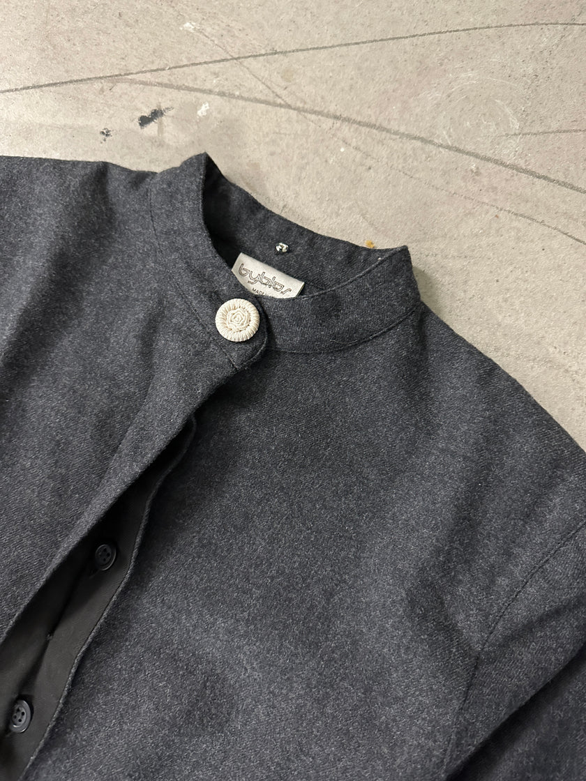 BYBLOS - 1990s WOOL SHEAT DRESS WITH KOREAN COLLAR