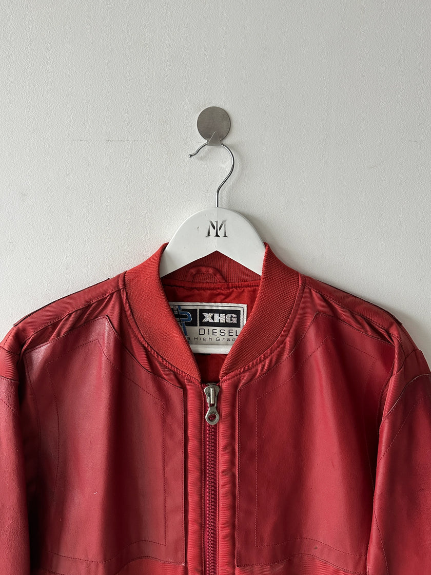 DIESEL - 1990s NYLON AND LEATHER RACER JACKET